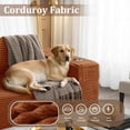 thumbnail image 5 of 3 Seats Boneless Modular Cloud Sectional Sofa with Chaise & Ottoman, Extra-Wide Deep Seats Plush Corduroy Sleeper Soft Couch for Modern Living Rooms, Small Spaces Apartments Orange 108"-U Shape Left, 5 of 8