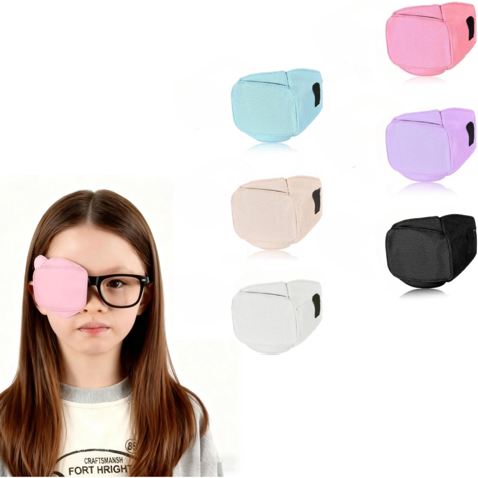 6Pcs Soft Eye Patch for Glasses, Reusable and Breathable Eyes Patch for Men Women to Cover Right or Left Eye(Large)