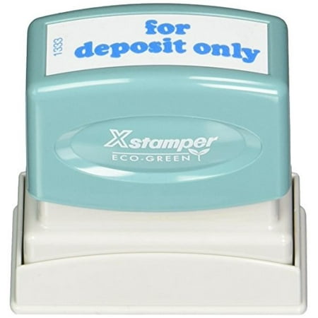- Xstamper 1333 FOR DEPOSIT ONLY, Pre Inked Laser Engraved Rubber Stamp, Blue Ink, Impression Size: 1/2