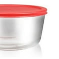 thumbnail image 3 of Bovado USA 7 Cup Round Glass Bake Dish Storage, Clear With Red Lid, 3 of 5