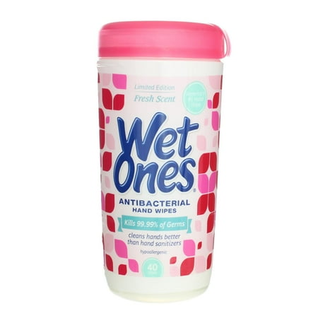 WET ONES Antibacterial Hand Wipes, Fresh Scent 40 Each - (Pack of 4)