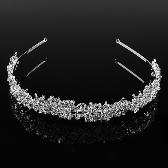 HEANUJJ 1 Pc Wedding Accessories for Brides Crown Headband Fashion Hair Accessory for Formal Affairs Silver