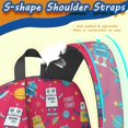 thumbnail image 5 of Robot and Rockets Red Pattern 17" Waterproof Oxford School Backpacks for Teens, S-Shape Padded Straps, for School, Travel, Hiking, Camping, 5 of 5