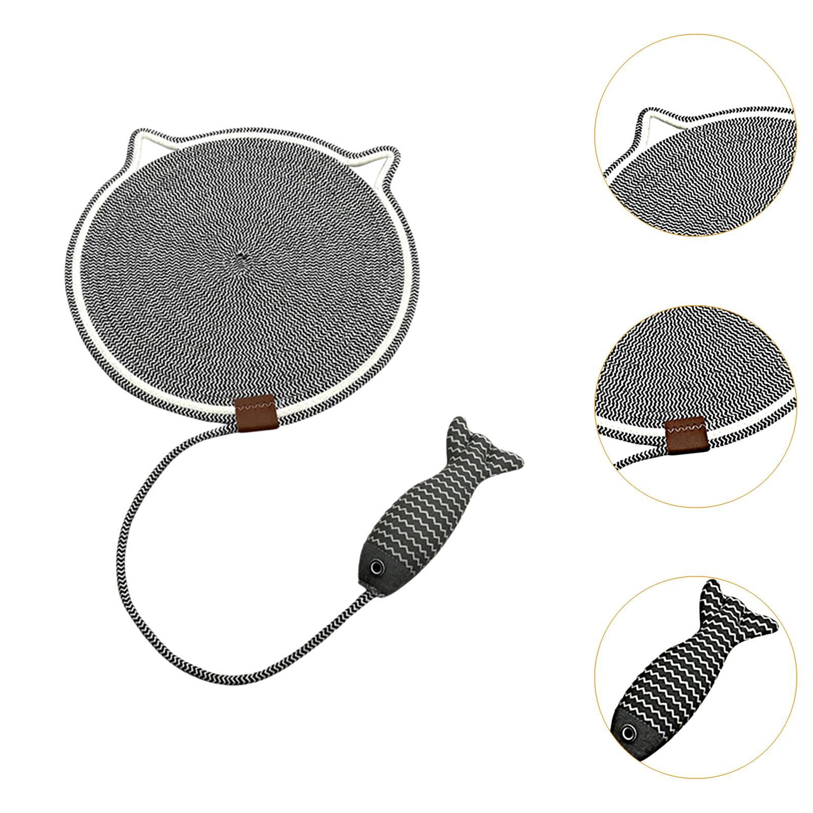 Bvdfgk Cat Scratch Mat Cat Scratch Pad with Fishy Ball Toy Horizontal Cats Sleeping Mat L
