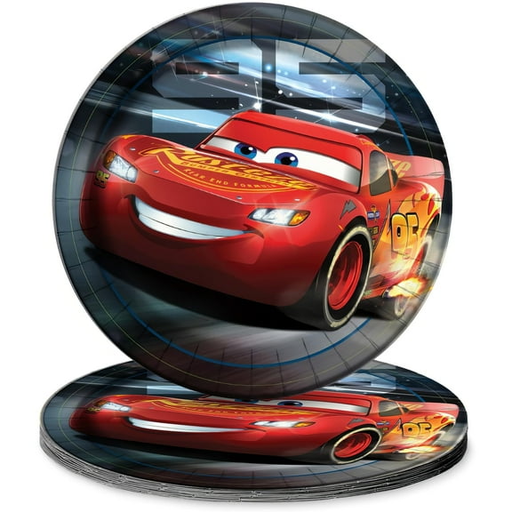 Unique Industries Disney Cars III Circular 9" Paper Party Plates (8 Count)