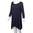 thumbnail image 5 of FashionOutfit Women's Solid Basic Soft Stretch Asymmetrical 3/4 Sleeve Tunic Top, 5 of 5