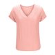 thumbnail image 5 of Mujeres Manga Larga Tops Moda Color Sólido Blusa de Lino con Botones Decorativos Y Rayas Cuello Redondo, Casual 3/4 Manga Tee para la Primavera Trajes Diarios, 5 of 6