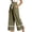 Army Green, variant on Boho Wide Leg Linen pants for Women Fringe Drawstring Scalloped Waist Pants with Lace patchwork Hem Trendy Flowy Beach Pants Navy