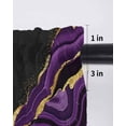 thumbnail image 6 of Marble Black Tier Curtains 45 Inch Length,Sheer Curtains for Bedroom Living Room Window Purple Gold Art Abstract Vintage Farmhouse Voile Drapes Kitchen Curtains Small Half Window 27.5"x45" 2 Panels, 6 of 7