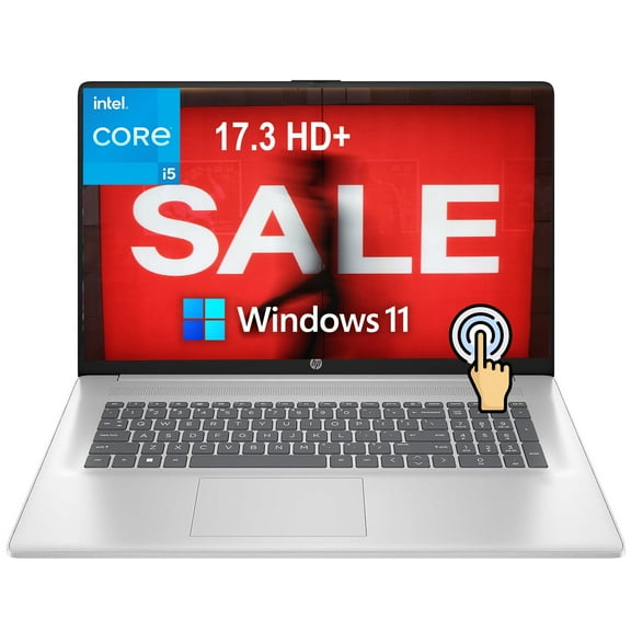 HP 17t Laptop, 17.3" HD  Touchscreen, Intel Core i5-1334U Processor, 16GB RAM 512GB SSD, Webcam, Numeric Keypad, Wi-Fi 6, HDMI, Windows 11 Home, Silver