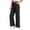 Black, variant on YAYUBA Girls Wide Leg Uniform Pants -Lightweight Dress Pants for Kids, Comfortable School Uniform Trousers,Size 5-14 Years, Navy