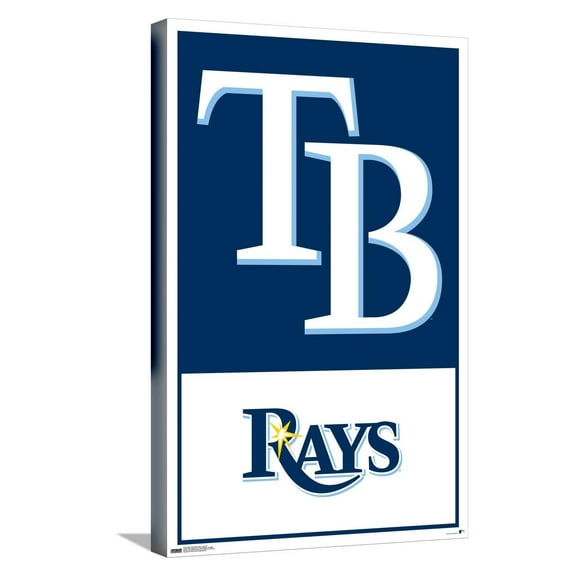 MLB Tampa Bay Rays - Logo 22 Canvas Wall Poster, 14.725" x 22.375"