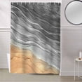 thumbnail image 5 of Fabric Shower Curtain, Grey Gradient Seaside Ocean Wave Ombre Bathroom Curtain with 12 Hooks Waterproof No Bad Odor Machine Washable Bath Curtains for Bathroom, Spa Room, 72"x78", 5 of 6