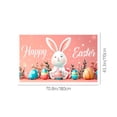 thumbnail image 3 of JingChun Fabric Spring Easter Backdrop for Photography Colourful Floor Eggs Happy Bunny Rustic Wooden Wall Background for Baby Shower Newborn Kids Portrait Photo Studio Props, 3 of 6