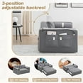 thumbnail image 4 of Lunale Convertible Pull Out Sofa Bed with Phone Stand, Tufted Loveseat Sleeper Sofa Bed for Living Room, Gray Velvet, 4 of 8