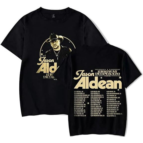 Jason Aldean T-Shirt 2024 Highway Desperado Tour Summer Short Sleeve T-Shirt