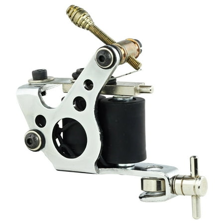 Pro Tattoo Machine Gun Dual 10-Wrap Coils Set Steel Frame Liner &