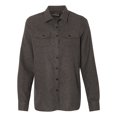 thumbnail image 1 of Burnside Womens Long Sleeve Solid Flannel Shirt, 2XL, Charcoal, 1 of 2