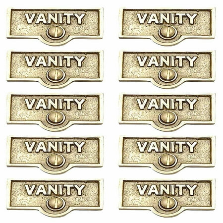 

10 Switch Plate Tags VANITY Name Signs Labels Lacquered Brass Traditional Engraved Wall Light Switch Cover Labels | Renovators Supply