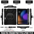 thumbnail image 7 of XYX Case for Xiaomi Pad 7/Xiaomi Pad 7 Pro 11.2 inch with 360 Degree Rotating, Hand Strap, Shoulder Strap, Black, 7 of 7