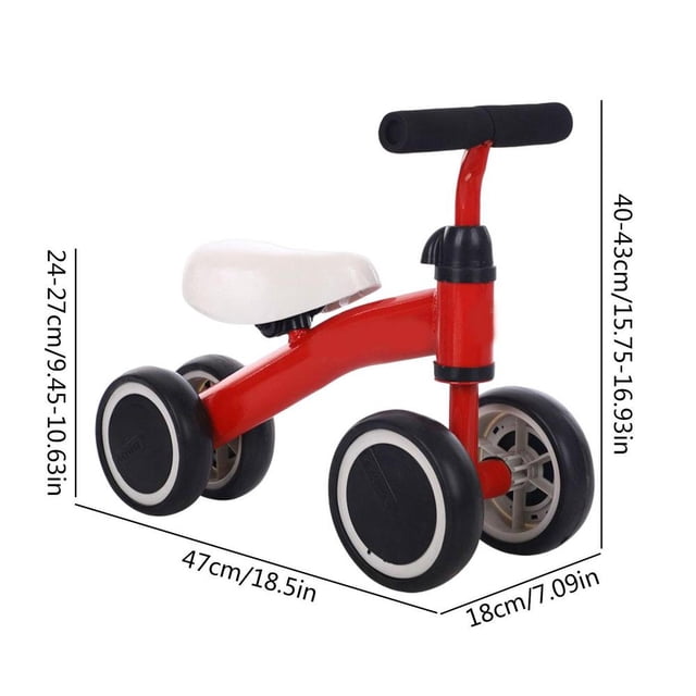 Balance Bike Baby 1-3-year-old Infant Balance Bike Boys Girls 12-36 Month Toddler Balance Bike 4 Wheels Toddler First Bike First