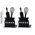 thumbnail image 7 of kjfeif Bookends, Book Ends for Shelves, Book Ends for Heavy Books, Book Shelf Holder Home Decorative, Metal Bookends Black 1 Pair, Book Stoppers, Heavy Bookends for Kitchen Cooking Lover Gifts, 7 of 7