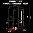 thumbnail image 4 of MITONOS Multi-Functional Squat Rack with LAT Pulldown System Exercise Power Cages with Barbell, Metal Black, 4 of 7
