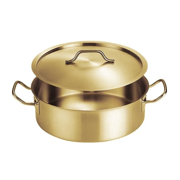 Olla de sopa de un solo fondo, cocina de inducción de acero inoxidable, olla de pato mandarín universal, olla caliente dorada espesa de gran capacidad