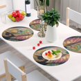 thumbnail image 6 of Ryvnso Bohemia Art Elephant Round Plate Mats Dining Table Placemat Set of 4 for Holiday Decoration, 6 of 7