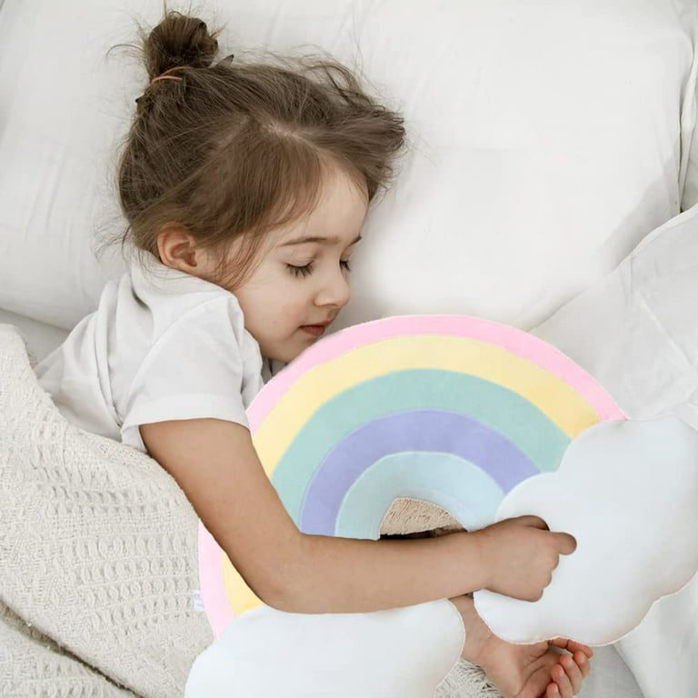 Kawaii Rainbow Cloud Shaped Plush Throw Pillow Cute Weather