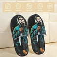 thumbnail image 3 of Soft Plush Furry Slippers, Michael Myers House Slippers Indoor Anti-Slip Comfy Home Medium, 3 of 8