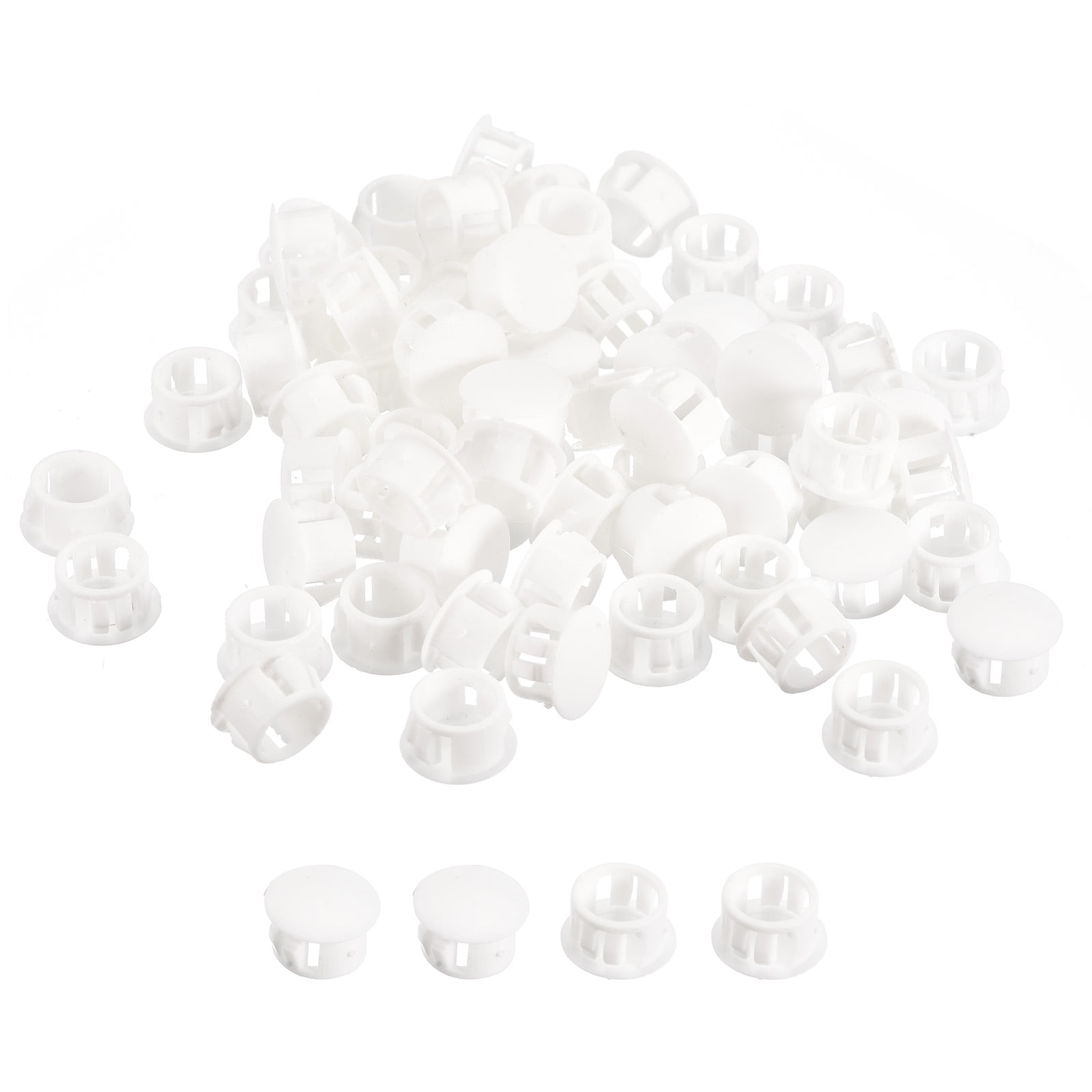 Uxcell 110Pack 35/64" Plastic Hole Plugs Panel Flush Type Knockout