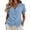 xx-Blue1147, variant on V Neck Button Down Short Sleeve Shirt for Women Asymmetric Hem Tailored Casual Work Wear Blouse Top