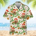 thumbnail image 2 of Camisa hawaiana unisex personalizada con estampado floral navideño para perros y gatos, camisetas de vacaciones en la playa con cara linda, camiseta de manga corta para hombres y mujeres, 2 of 5