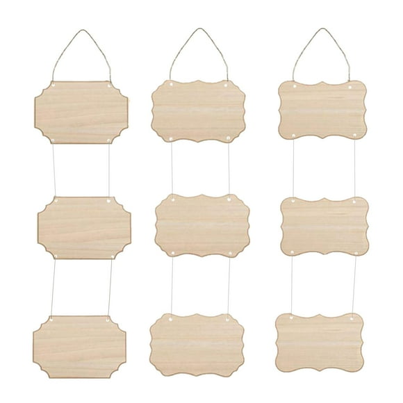 Set of 3 Unfinished Wooden Shape MDF Paint Pouring Boards Plaque for Crafts DIY Plaque Cutout Blank Sign Painting