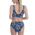 thumbnail image 3 of Daiia Dragons printed 2 piece Swimsuit Bikinis for Women High Waisted Racerback Bathing Suits Summer Tummy Control Scoop Neck Swimwear-Small, 3 of 8