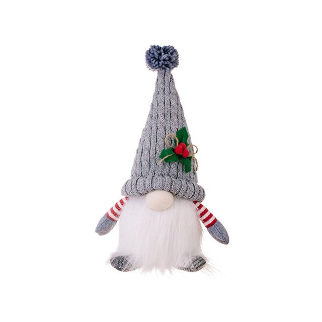 Adorno NavideñO Sombrero de Punto MuñEco Rudolph Iluminado MuñEco Gnomo Sin Rostro Suministros de DecoracióN NavideñA Gris