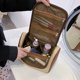 thumbnail image 2 of Bolso de cosméticos para mujer, gancho para colgar, bolsas de maquillaje portátiles, Bolso de baño (caqui L), 2 of 9