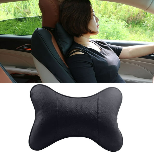 Auto Voiture Forme d'Os Siège Tête Cou Repose-Oreiller en Cuir Synthétique Repose-Oreiller
