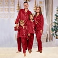 thumbnail image 5 of MEZZALL Men Satin Silk Button Down Pajama Sets Solid Color 2 Piece Sleepwear Loungewear Long Sleeve Lapel Shirts With Pants Family Matching Nightwear, 5 of 6