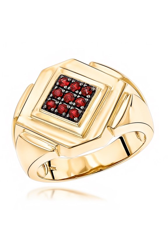 14K Rose, White or Yellow Gold Ruby Mens Ring 0.25 Ctw