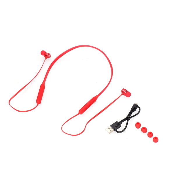 Auriculares Bluetooth 5.1 con banda para el cuello, inalámbricos, para hacer ejercicio, deportes, color rojo