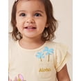 thumbnail image 3 of Disney Lilo and Stitch Shirt for Girls, Ruffle Sleeve T-Shirt with Puff Ink Aloha Pocket, Kids Tee (Yellow, 4), 3 of 4