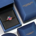 thumbnail image 5 of Gem Stone King 18K Rose Gold Plated Silver Persian Blue Moissanite Pink Created Sapphire Ring for Women (1.63 Cttw, Heart Shape 6MM, Gemstone Birthstone, Size 5), 5 of 6