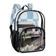 thumbnail image 2 of PVC Transparent Backpacks Clear Backpack for Travel and Outings Light Blue and White Checkered, 2 of 7