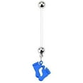 thumbnail image 2 of 14G Dangle Pregnancy Belly Rings Bioflex with 316L Surgical Steel Balls, 2 of 12