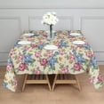 thumbnail image 3 of Pioneer Flower Floral Print Pattern Square Tablecloth,Waterproof Square Table Cover,Wipeable Spillproof Washable Table Cover for Home Kitchen Party Decor 52"x52"(132x132cm), 3 of 6