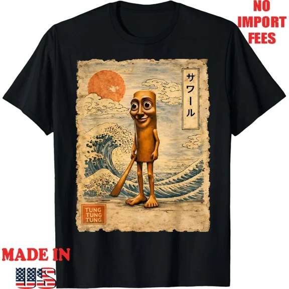 Retro Brainrot Tung Tung Tung Sahur Gifts T-Shirt, Unisex S-5Xl Hot Trending Shirt Birthday Gift