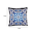 thumbnail image 5 of Benzara BM229367 Square Fabric Pillow with Floral Pattern, Blue & Grey, 5 of 5