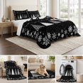 thumbnail image 6 of Quilts Twin XL Size Bedding Set, Merry Christmas Lightweight Quilted Comforter, Xmas Snowflake Pine Trees Winter Black Soft Reversible Bedspread Coverlet with Pillow Covers for All Season, 68" x 98", 6 of 9